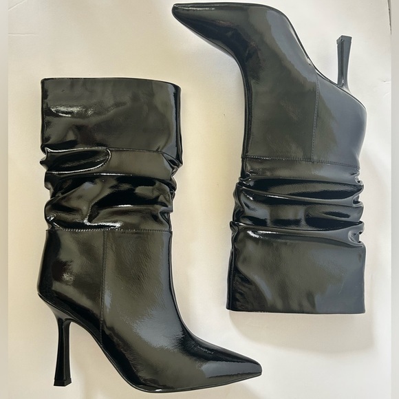 Jeffrey Campbell Black Patent Leather Guillot Slouch Boots - Picture 9 of 11